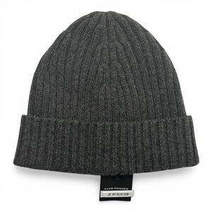 CLUB MONACO Charcoal Gray Ribbed Wool Blend Beanie NWT